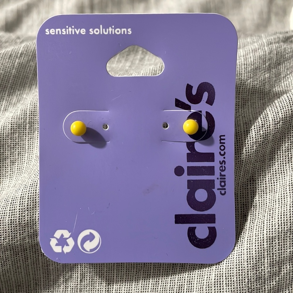 yellow clare’s earrings